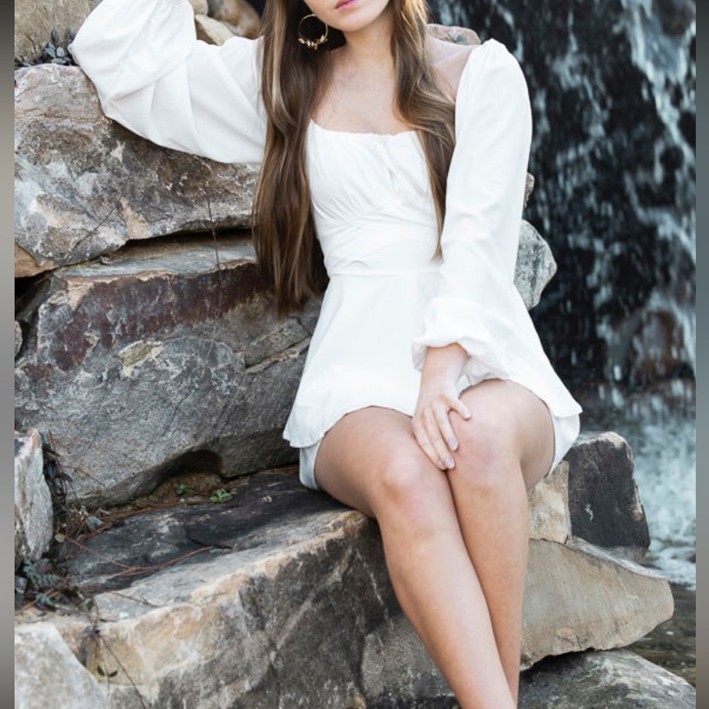 White Flowy Romper